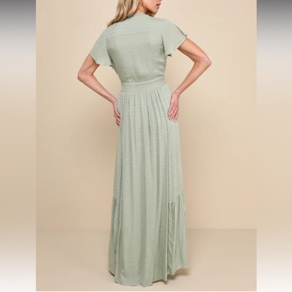 NWT Lulus Completely In Love Swiss Dot Maxi Dress size small - Picture 5 of 5